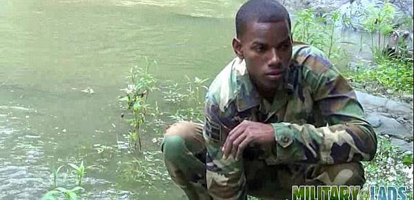  Cock-strong twink soldier by the river